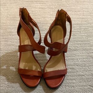 BCBGMaxAzria Cognac Strappy High Heel Sandals